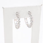 Diamond Hoops Heart Illusion Round Stone Setting - 925 Silver & 0.30 CTW