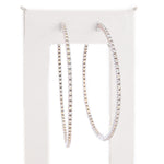 Diamond Hoops Single Row Round Stone Setting - 10KT Gold & 1.50 CTW