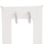 Diamond Hoops Illusion Round Stone Setting - 925 Silver & 0.20 CTW