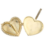 10K Gold Diamond Pendant – Heart Picture Locket – 2.28 CTW