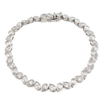 10K Gold Lab Diamond Bracelet – Tennis Link Pear Shape Bezel Setting – 6.38 CTW