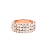 Diamond Men's Band Three Row Pointer Stone Setting - 14KT Gold & 4.25 CTW
