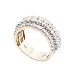 Diamond Men's Band Four Row Pointer Stone Setting - 10KT Gold & 3.05 CTW