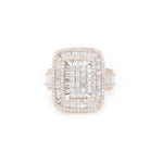 Diamond Men's Ring Rectangle Baguette & Round Stone Setting - 10KT Gold & 2.60 CTW