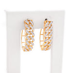 Diamond Hoops Cuban Round Stone Setting - 10KT Gold & 0.33 CTW