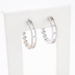 Diamond Hoops Heart Illusion Round Stone Setting - 925 Silver & 0.30 CTW