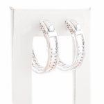 Diamond Hoops Two Row Round Stone Setting - 10KT Gold & 3.00 CTW