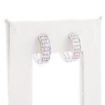 Diamond Hoops Four Row Baguette Stone Setting - 10KT Gold & 0.60 CTW