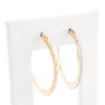 Diamond Hoops Ten Round Stone Setting - 10KT Gold & 0.50 CTW