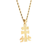 10K Gold Cross Pendant – Jesus Figure with Double Bar & Angels – 1.20