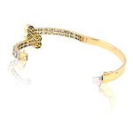 10K Gold Diamond Bangle Bracelet – Heart with Baguette & Round – 3.65 CTW