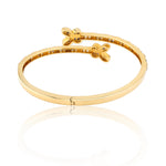 10K Gold Diamond Bangle Bracelet – Butterfly with Baguette & Round – 1.57 CTW