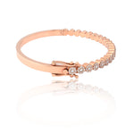 10K Gold Diamond Bangle Bracelet – Round Cluster Flower Setting – 1.24 CTW