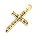10K Gold Diamond Pendant – Cross with Single Row Illusion Setting – 1.00 CTW