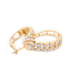 Diamond Hoops Cuban Round Stone Setting - 10KT Gold & 0.33 CTW