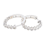 Diamond Hoops Heart Illusion Round Stone Setting - 925 Silver & 0.30 CTW