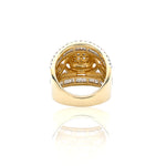 14K Gold Diamond Engagement Ring – Triple Halo Cluster with Wide Band – 3.00 CTW