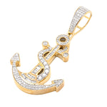 10K Gold Diamond Pendant – Anchor and Rope with Baguette – 1.00 CTW