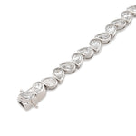 10K Gold Lab Diamond Bracelet – Tennis Link Pear Shape Bezel Setting – 6.38 CTW