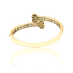 10K Gold Diamond Bangle Bracelet – Heart with Baguette & Round – 3.65 CTW
