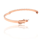 10K Gold Diamond Bangle Bracelet – Round Cluster Flower Setting – 1.24 CTW