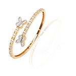 10K Gold Diamond Bangle Bracelet – Butterfly with Baguette & Round – 1.57 CTW