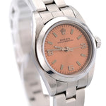 Factory Rolex 24MM Oyster Perpetual Watch – Stick Pink Salmon Dial – Stainless Steel