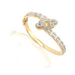 10K Gold Diamond Bangle Bracelet – Heart with Baguette & Round – 3.65 CTW