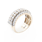 Diamond Men's Band Four Row Pointer Stone Setting - 10KT Gold & 3.05 CTW