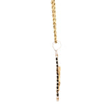 10K Gold Cross Pendant – Jesus Figure with Greek Key Design – 2.00