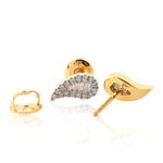 Gold and diamond earring on a white background