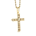 10K Gold Diamond Pendant – Cross with Single Row Illusion Setting – 1.00 CTW