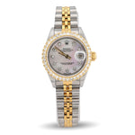 Custom Diamond Bezel Rolex 26MM DateJust Watch – Two Tone 10 Pointer MOP Dial – 1.50 CTW