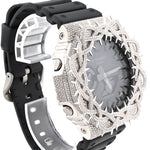 Custom Diamond G-Shock GA2100 Watch – Iced Out Spiked Bezel Black Face – 4.80 CTW
