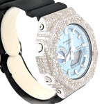 Custom Diamond G-Shock GMB2100 Watch – Iced Out Mosaic Bezel Arctic Blue Face – 8.20 CTW