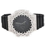 Custom Diamond G-Shock GA2100 Watch – Iced Out Spiked Bezel Black Face – 4.80 CTW