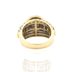 10K Gold Diamond Engagement Ring – Round Halo Center with Baguette – 3.00 CTW