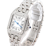 Custom Diamond Cartier 22MM Panthère Watch – Iced Out Stainless Steel Roman Dial – 7.80 CTW
