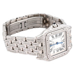 Custom Diamond Cartier 22MM Panthère Watch – Iced Out Stainless Steel Roman Dial – 7.80 CTW
