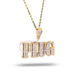 10K Gold Diamond Charm – Custom Two Tone Plug Charm with Baguette – 3.20 CTW