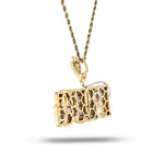 10K Gold Diamond Charm – Custom Two Tone Plug Charm with Baguette – 3.20 CTW