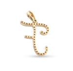 10K Gold Diamond Initial – Cursive & Script Style A to Z - 0.10 CTW Approx