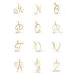 10K Gold Diamond Initial – Cursive & Script Style A to Z - 0.10 CTW Approx
