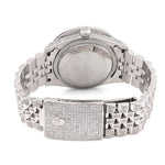 Custom Diamond Rolex 36MM DateJust Watch – Iced Out Flower Cluster All White Roman Dial – 12.00 CTW