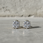 10K Gold Diamond Stud Earring – Four Pointer Flower Cluster – 0.75 CTW