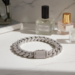 925 Sterling Silver Lab Diamond Bracelet – Curb Cuban Link Mirco Pavé Hand Set – 7.00 CTW