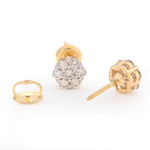 10K Gold Diamond Stud Earring – Seven Pointer Flower Cluster – 0.98 CTW
