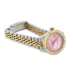 Rolex DateJust 26MM Diamond Bezel - Pink Mop 10-Pointer Dial & 1.50 CTW