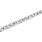925 Sterling Silver Diamond Bracelet – Round Halo Illusion Tennis Link – 0.15 CTW