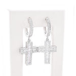 Diamond Dangling Cross Baguette Stone Setting - 10KT Gold & 1.65 CTW